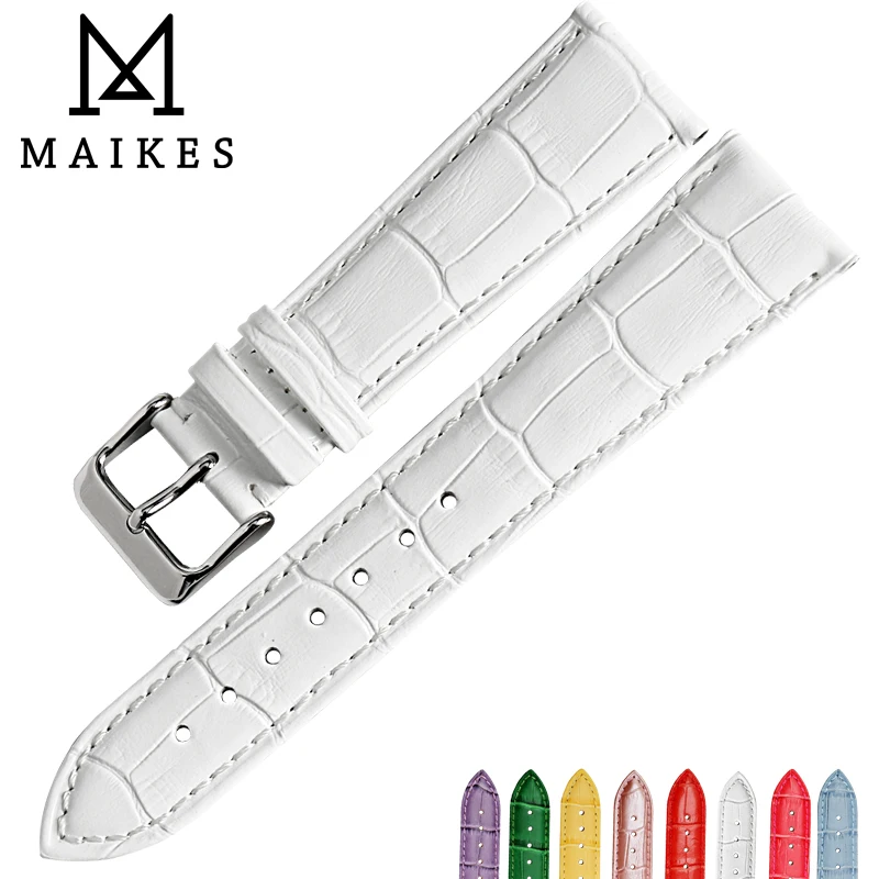 Top Trends: MAIKES Fashion White Cow Leather Watch Bands 12mm 14mm 16mm 18mm 19mm 20mm 22mm Watch Strap Accessories For Watch Bracelet Shoppable Styles