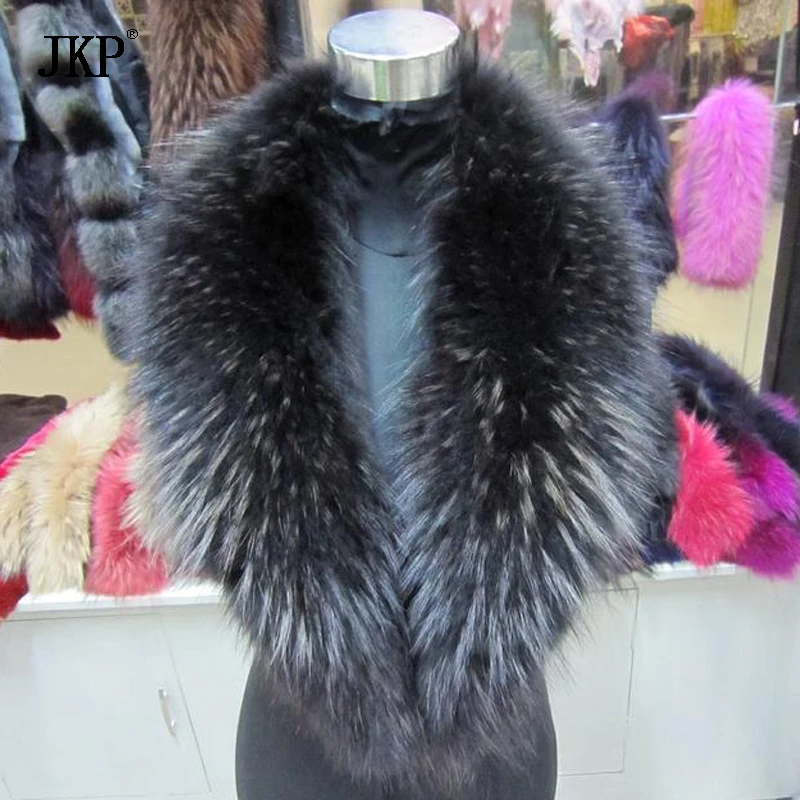 Top Trends: Real Raccoon Fur Collar / scarf / natural Genuine Big Raccoon Fur Collar Scarf Warp Shawl Shoppable Styles