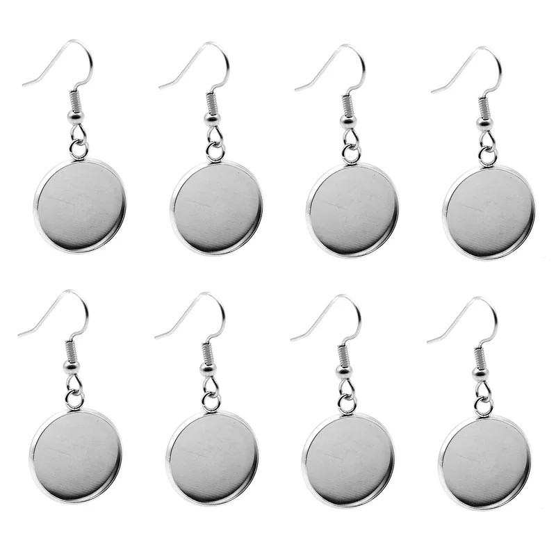 Top Trends: 20pc Stainless Steel Cabochon Earring Settings Fit 6 8 10 12 14 16 18 20 25 30mm Blank Base Diy Earrings Hooks Jewelry Findings Shoppable Styles