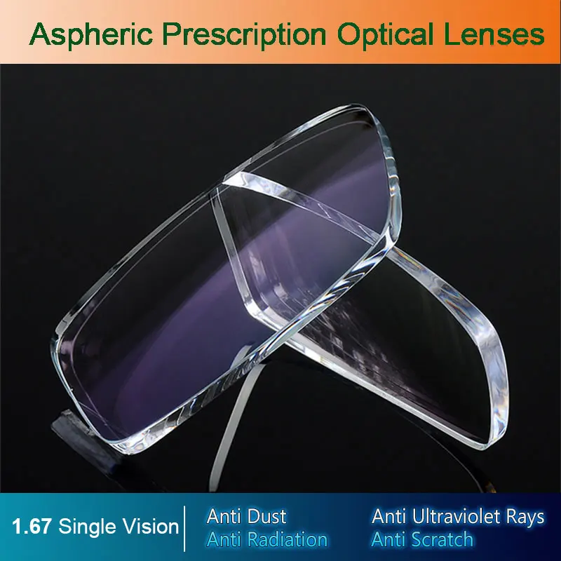 Top Trends: 1.67 Single Vision Aspheric Optical Eyeglasses Prescription Lenses UV400 Anti-radiation AR Coating Spectacles Glasses Lenses Shoppable Styles - Image 2