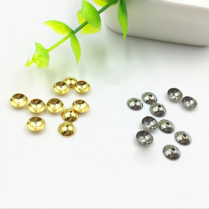 Top Trends: REGELIN 100pcs / lot Gold / silver Color Stainless Steel End Caps Crimp Bead For Bead Pearl DIY Making Jewelry Accessories Shoppable Styles