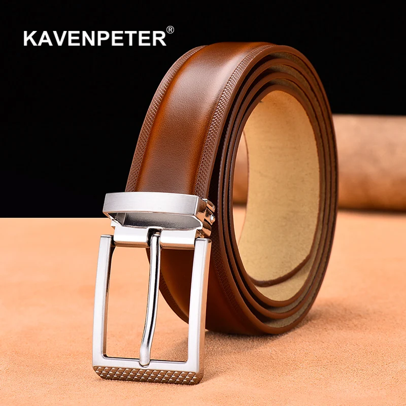 Top Trends: Genuine Leather For Men High Quality Silver Buckle Jeans Belt Cowskin Casual Belts Business Belt Cowboy Waistband Shoppable Styles