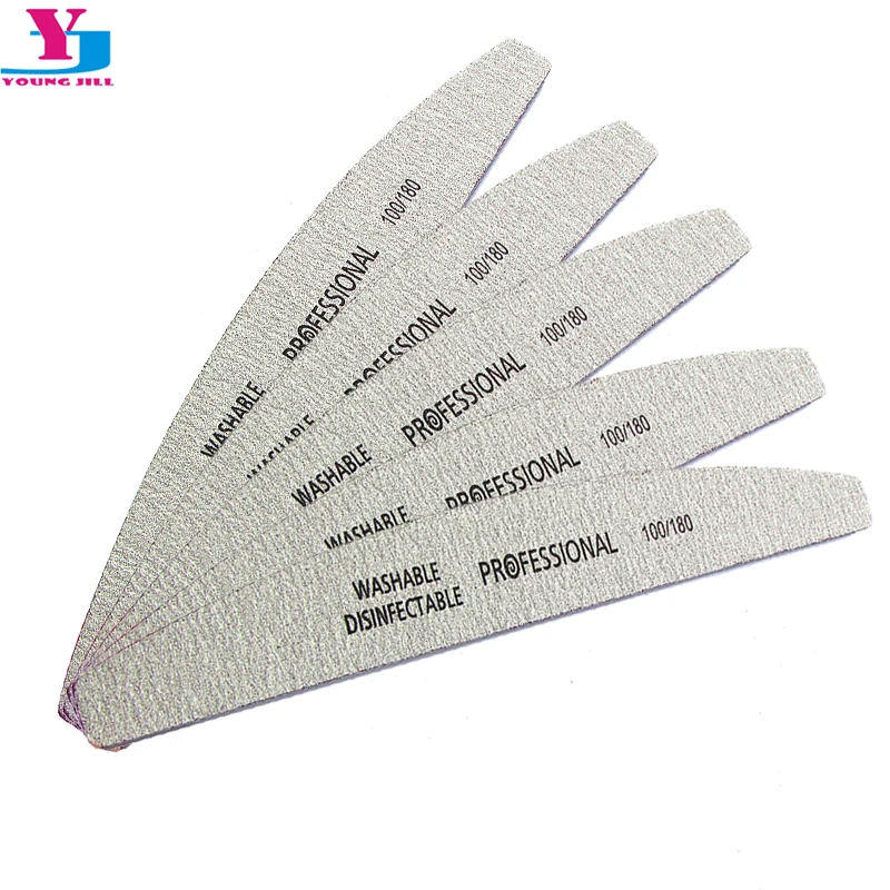 Top Trends: 5Pcs / Lot Nail File 100 / 180 Sanding Buffer Block Pedicure Manicure Buffing Polish PP Or Wood Professional Files Tool Grey Boat Shoppable Styles