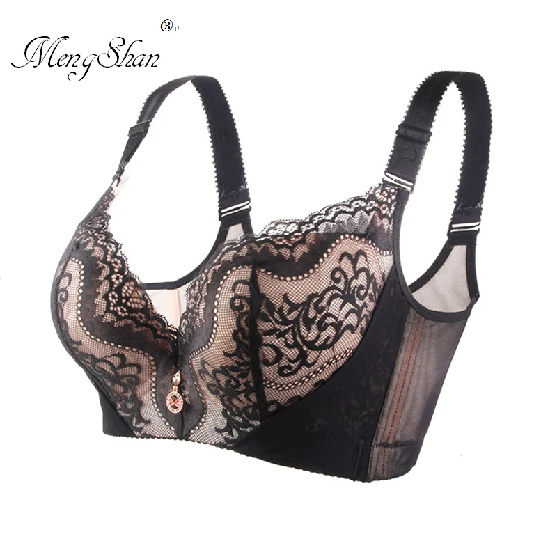 Top Trends: Hand-held Palm Print Cup Big Size Bra PP Point Design Two Steel Rings Are Held Together Underwear Women Enlarge Plus Size Bra Shoppable Styles