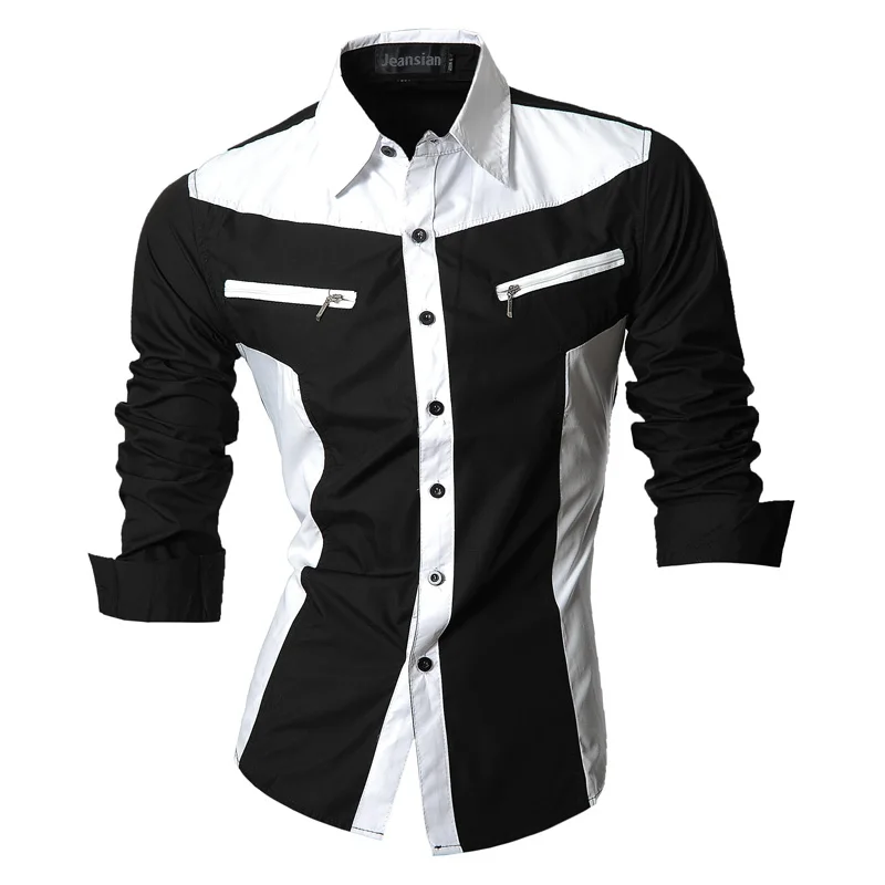 Top Trends: Jeansian Spring Autumn Features Shirts Men Casual Shirt Long Sleeve Male Shirts Zipper Decoration (No Pockets) K018 Shoppable Styles