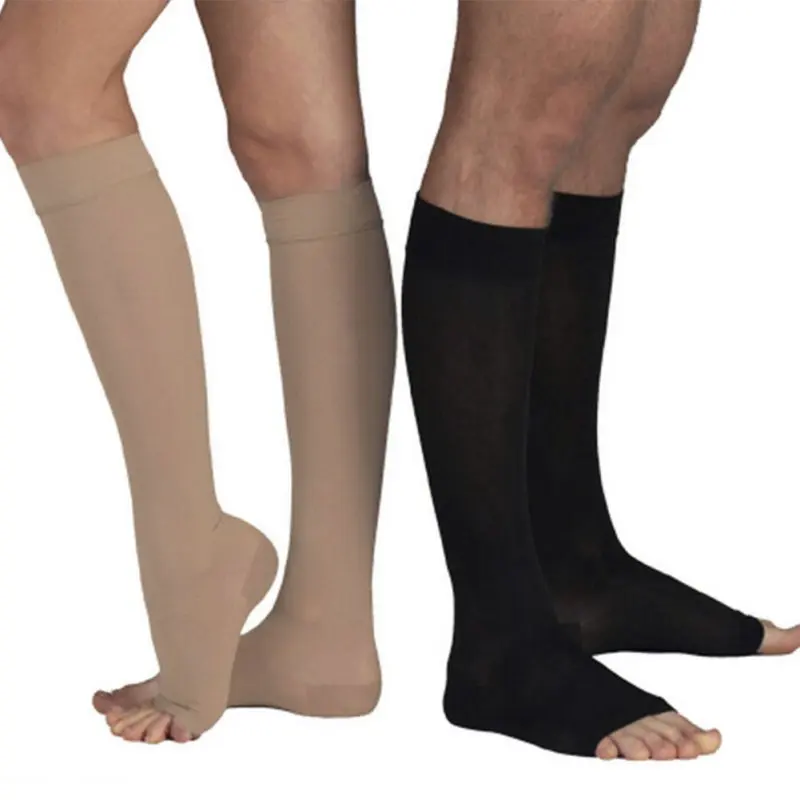 Top Trends: Compression Stockings Knee High Open Toe Men Women Support Stockings 18-21mm Training Fitness Running Leg Warmers Sports Socks Shoppable Styles