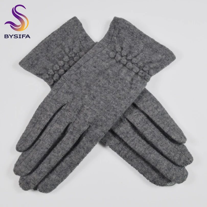 Top Trends: BYSIFA Winter Women Wool Gloves New Thick Warm Touch Screen Ladies Gloves Spring Autumn Soft Elegant Hot Pink Mittens Gloves Shoppable Styles - Image 2