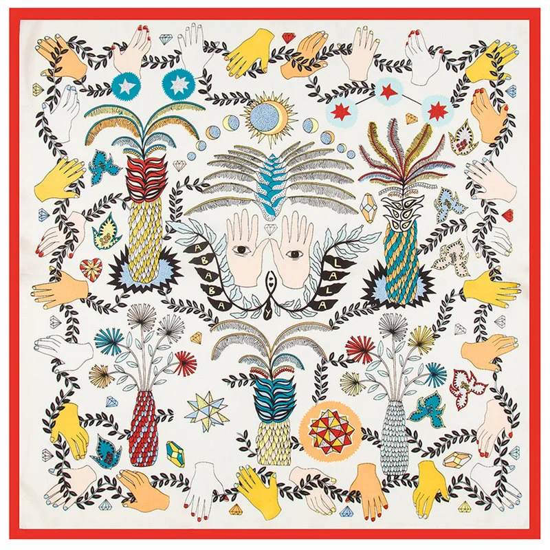 Top Trends: 60cm*60cm H Letter Luxury Brand Women Twill Silk Scarf 2023 Horse Pattern Headband Print Scarf New Fashion Small Square Scarves Shoppable Styles