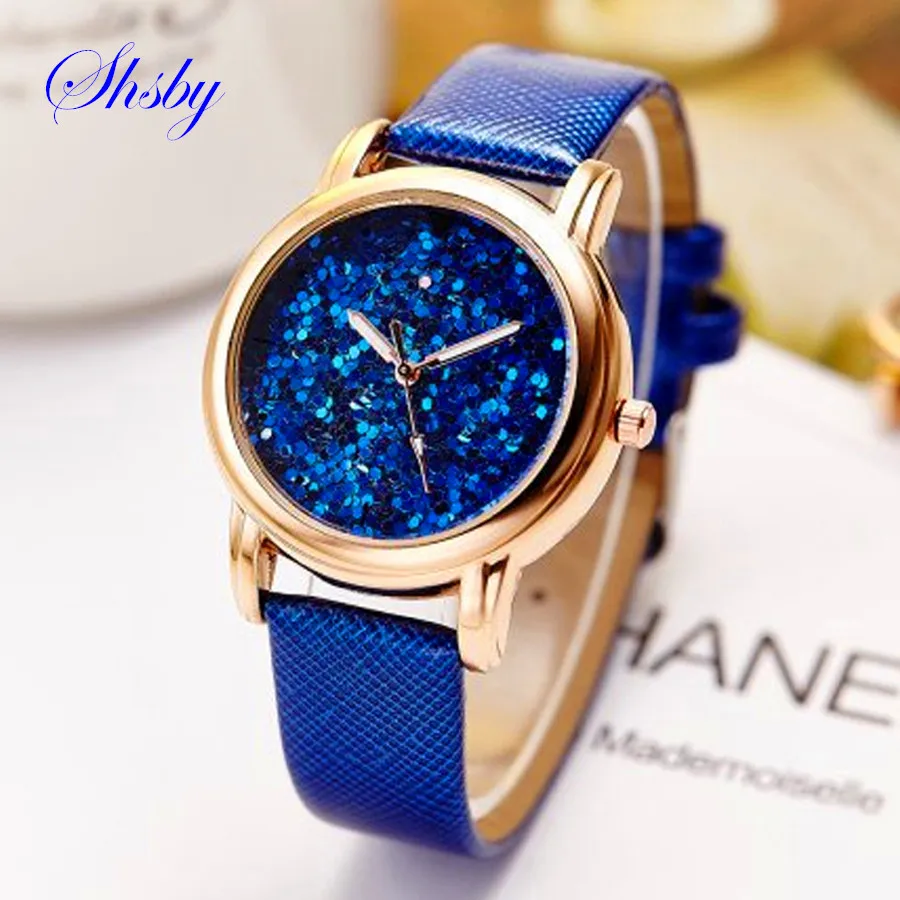 Top Trends: Shsby New Babysbreath Leather Strap Montre Femme Casual Watch Ladies Rhinestone Wrist Quartz Watch Colorful Women Dress Watches Shoppable Styles