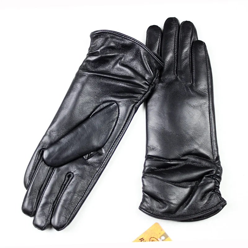 Top Trends: Sheepskin Gloves Women&#039;s Fashion Color Leather Velvet Lining Autumn And Winter Cold And Warm Motorcycle Riding Points Shoppable Styles