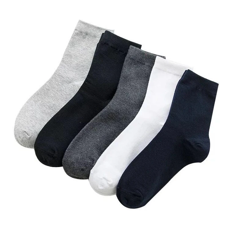 Top Trends: 5 Pairs / lot Large Size Men Socks Cotton 42, 43, 44, 45, 46, 47, 48 Solid Color Fashion Casual High Quality Classic Business Male Socks Shoppable Styles