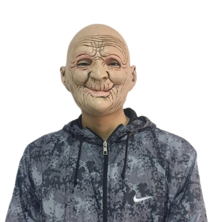 kortsulise vana mehe mask täiskasvanule, realistlik disain