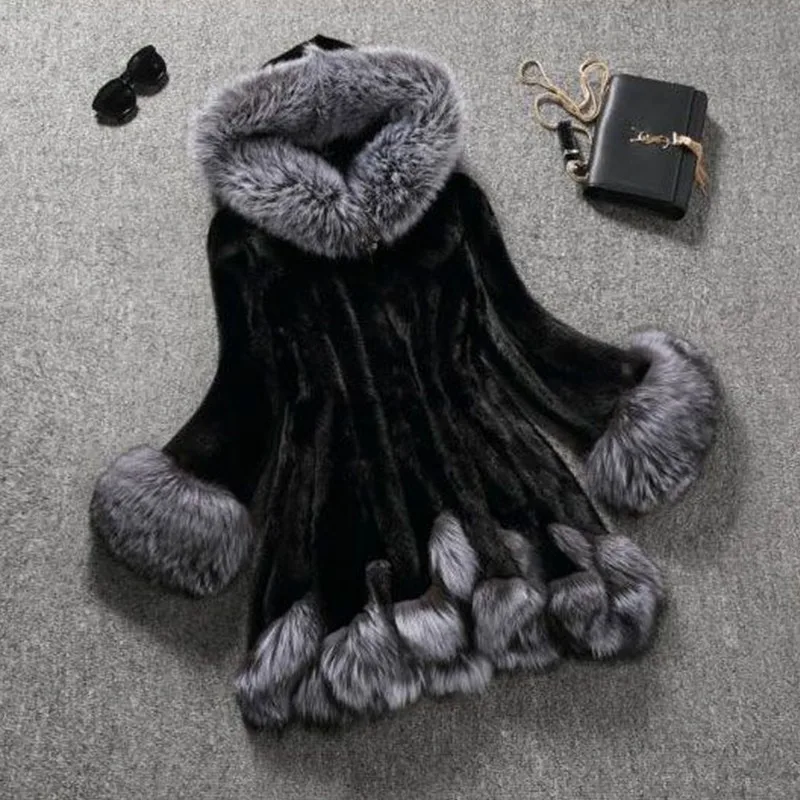 must mantel halli karusnahast krae ja mansettidega