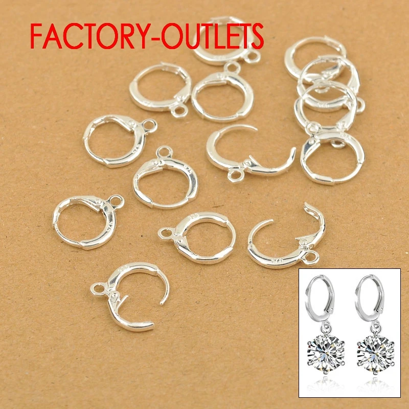 Top Trends: Wholesale 50 PCS DIY Korean Earrings For Women Fashion Jewelry Findings Genuine 925 Sterling Silver Earrings 12MM Hoop Settings Shoppable Styles