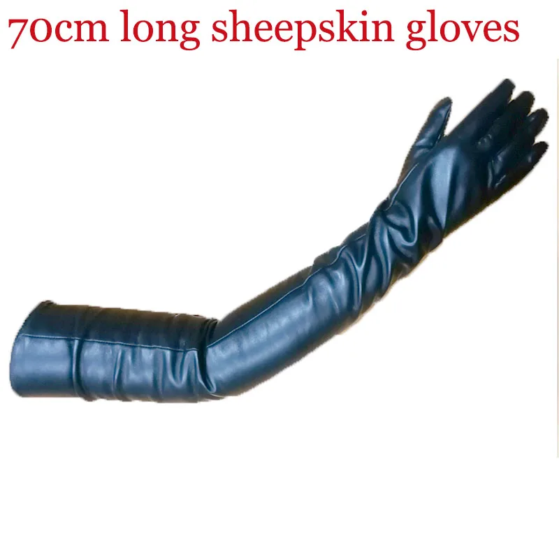 Top Trends: Long Sheepskin Gloves Women&#039;s Leather Touch Screen Super Long Arm Sleeves Fashion New Autumn And Winter Plus Cashmere Warm Shoppable Styles