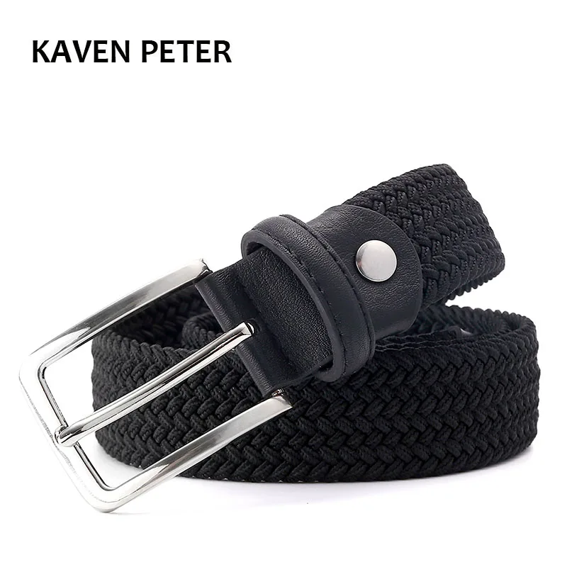 Top Trends: Hot Sales Men Woven Elastic Black Belt High Quality Belt Strap Black Color 1-3/8" Or 35mm Wide Stretchy Waist Belt FreeShipping Shoppable Styles