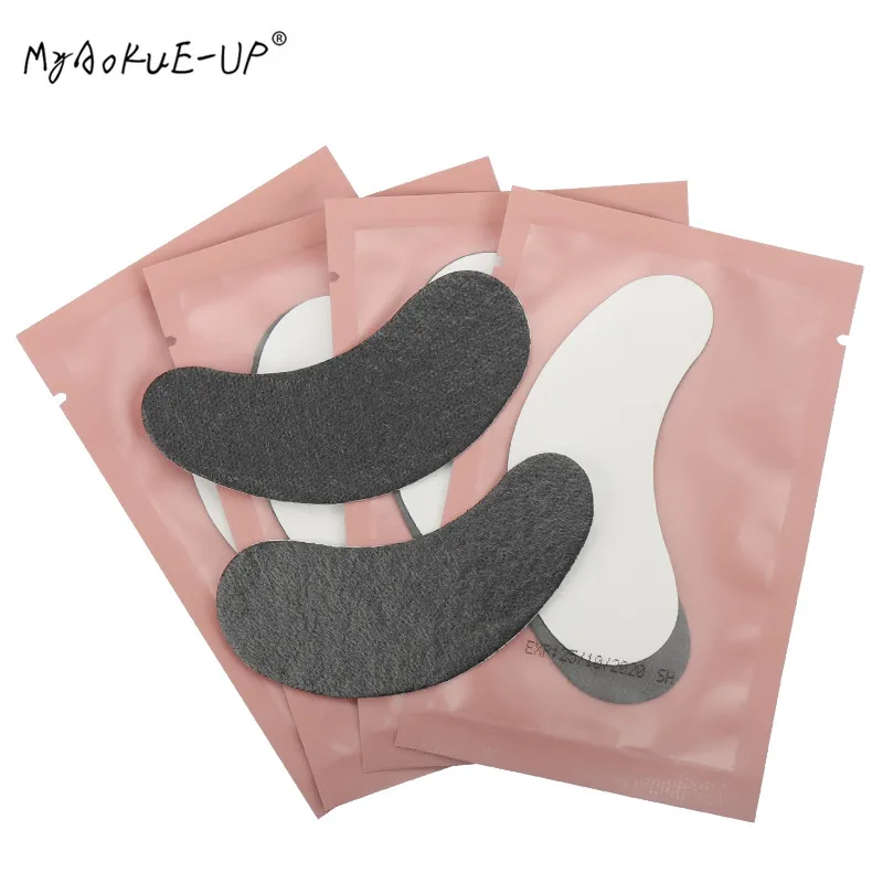 Top Trends: HOT 50 Pairs / lot Black Patches Gel Eye Pads Eyelashes Paper Patches For Eyelash Extension Eye Tips Sticker Wraps Makeup Tools Shoppable Styles