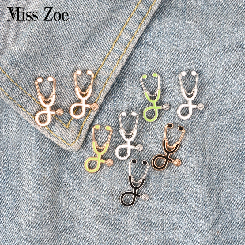 Top Trends: Miss Zoe Mini Stethoscope Brooch Pins Pink Green Gun Black Collar Corsage Doctors Nurse Medical Student Graduation Gift Shoppable Styles