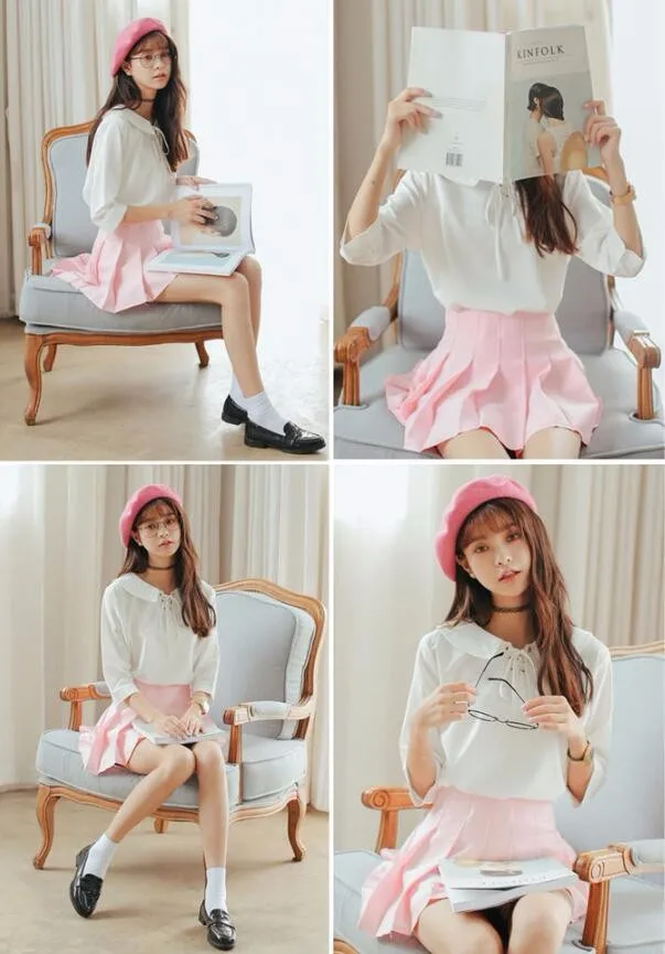 Elegant Half Pleated High Waist Mini Skirt