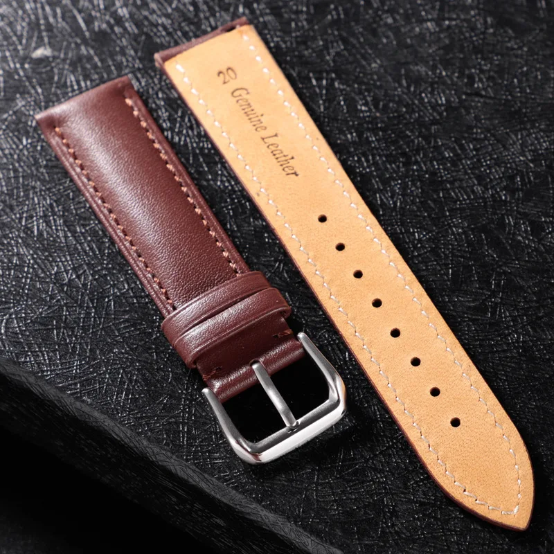 Top Trends: REMZEIM Leather Watchband Strap 16 / 18 / 20 / 22 / 24 MM Stainless Steel Buckle Men Women Replace Band Watch Accessories Shoppable Styles