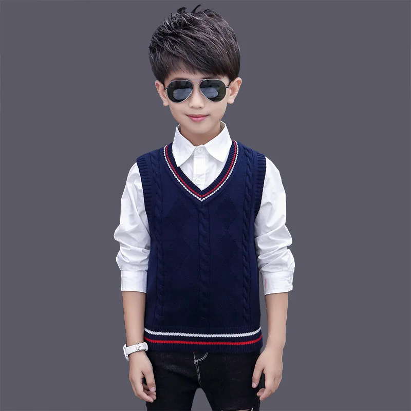 Top Trends: Autumn And Winter Waistcoat Boy's Clothes Outerwear Vest Children's Clothing Cotton Kids Clothes Children's Knitted Vest Shoppable Styles