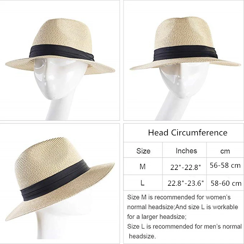 Top Trends: FURTALK Summer Hat For Women Men Panama Straw Hats Travel Beach Sun Hat Wide Brim Fedora Jazz Hat Shoppable Styles - Image 3