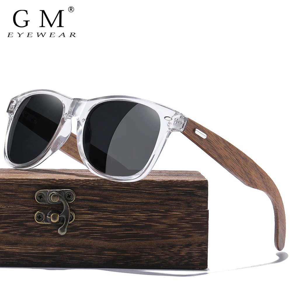 Top Trends: GM Brand Transparent Color Frames Sunglasses Men Women&#039;s Polarized Delicate Fashion Handmade Wood Sunglasses With Box Shoppable Styles