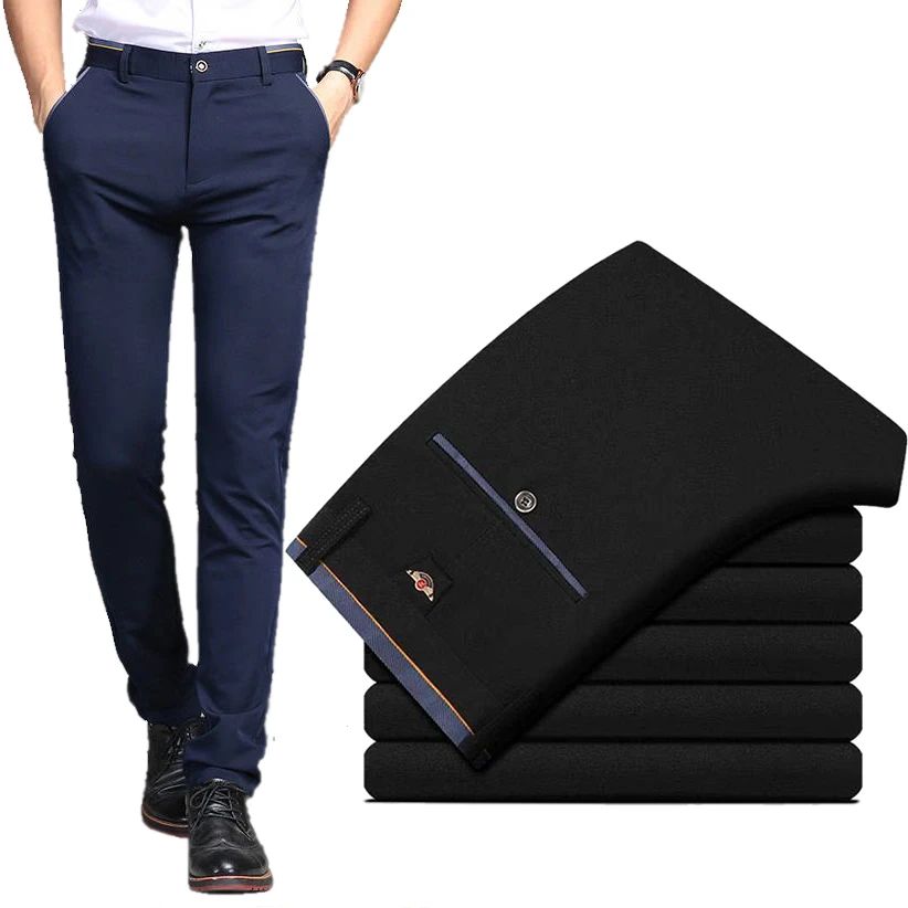 Top Trends: Men‘s Suit Pants Spring And Summer Male Dress Pants Business Office Elastic Wrinkle Resistant Big Size Classic Trousers Male Shoppable Styles