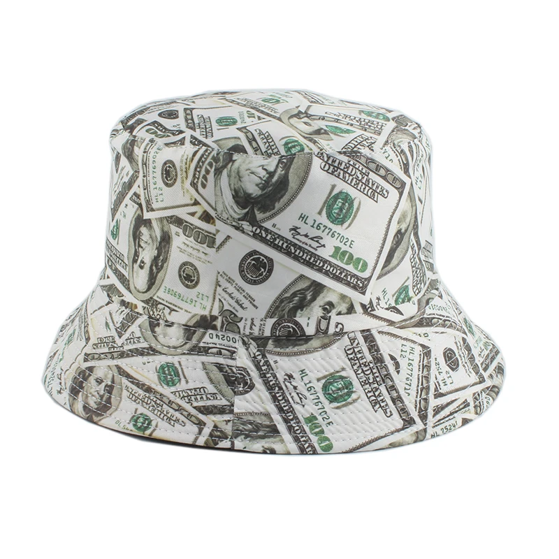 Top Trends: New Dollar Print Fishing Cap Bob Chapeau Femme Reversible Bucket Hat Men Fishing Bucket Hats For Women Harajuku Hip Hop Gorro Shoppable Styles