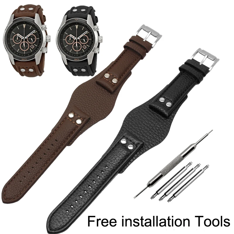 Top Trends: Genuine Leather Watchband 22mm Strap With Mat For Fossil CH2891 CH2565 CH2564 CH3051 Watch Band Handmade Mens Leather Bracelet Shoppable Styles