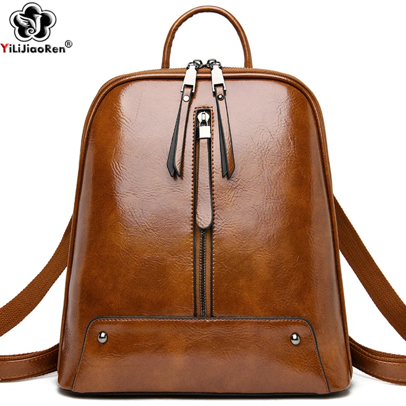 Top Trends: Women Leather Backpack Fashion Backpack Purse Female Travel Shoulder Bag Large Capacity School Bags For Teenage Girl Sac A Dos Shoppable Styles