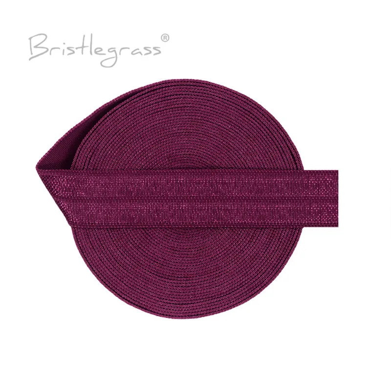 Top Trends: BRISTLEGRASS 2 5 10 Yard 5/8" 15mm Solid FOE Shiny Fold Over Elastic Spandex Satin Band Hair Tie Headband Dress Sewing Lace Trim Shoppable Styles