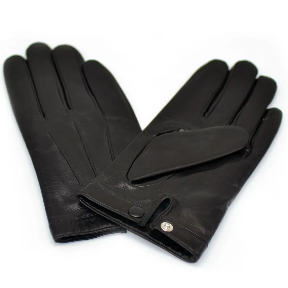 Top Trends: Man Fashion Whole Piece Of Real Lambskin Sheep Leather Gloves In Black Shoppable Styles - Image 6