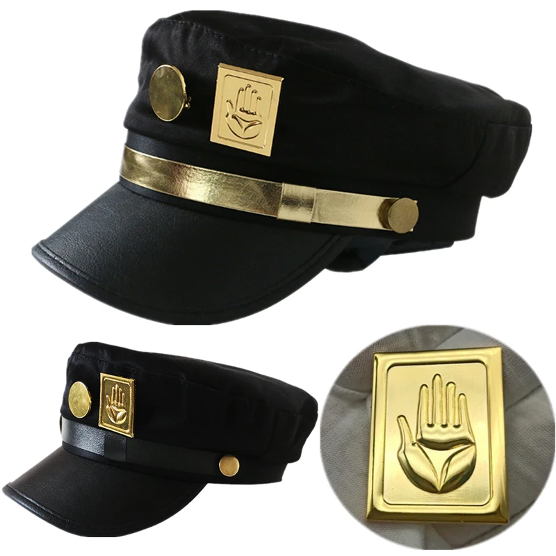 Top Trends: JoJo Kujo Jotaro Cosplay Cap Unisex Adult Metal Badge Hat Prop Shoppable Styles