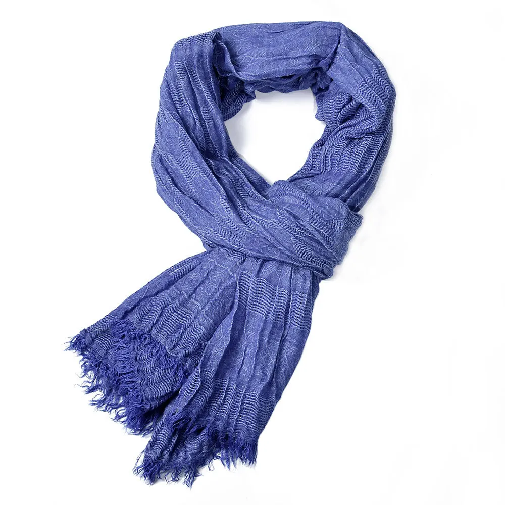 Top Trends: Male Brand Winter Scarf Men Warm Soft Tassel Bufanda Casual Cotton Linen Crinkle Men'S Scarves Shawl Black Navy Man Scarfs Shoppable Styles - Image 4