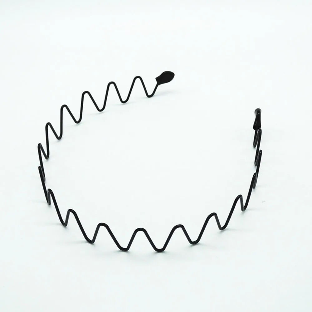 Top Trends: Hair Band For Women Men Wave Shaped Hairband Face Washing Headdress Unisex Hair Hoop Non Slip Black Metal Spiral Headbands Shoppable Styles - Image 6