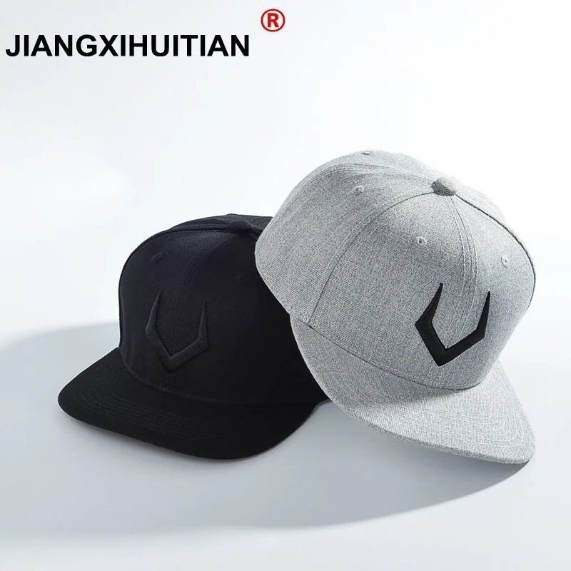 Top Trends: High Quality Grey Wool Snapback 3D Pierced Embroidery Hip Hop Cap Flat Bill Autumn Winter Baseball Cap For Men And Women Shoppable Styles