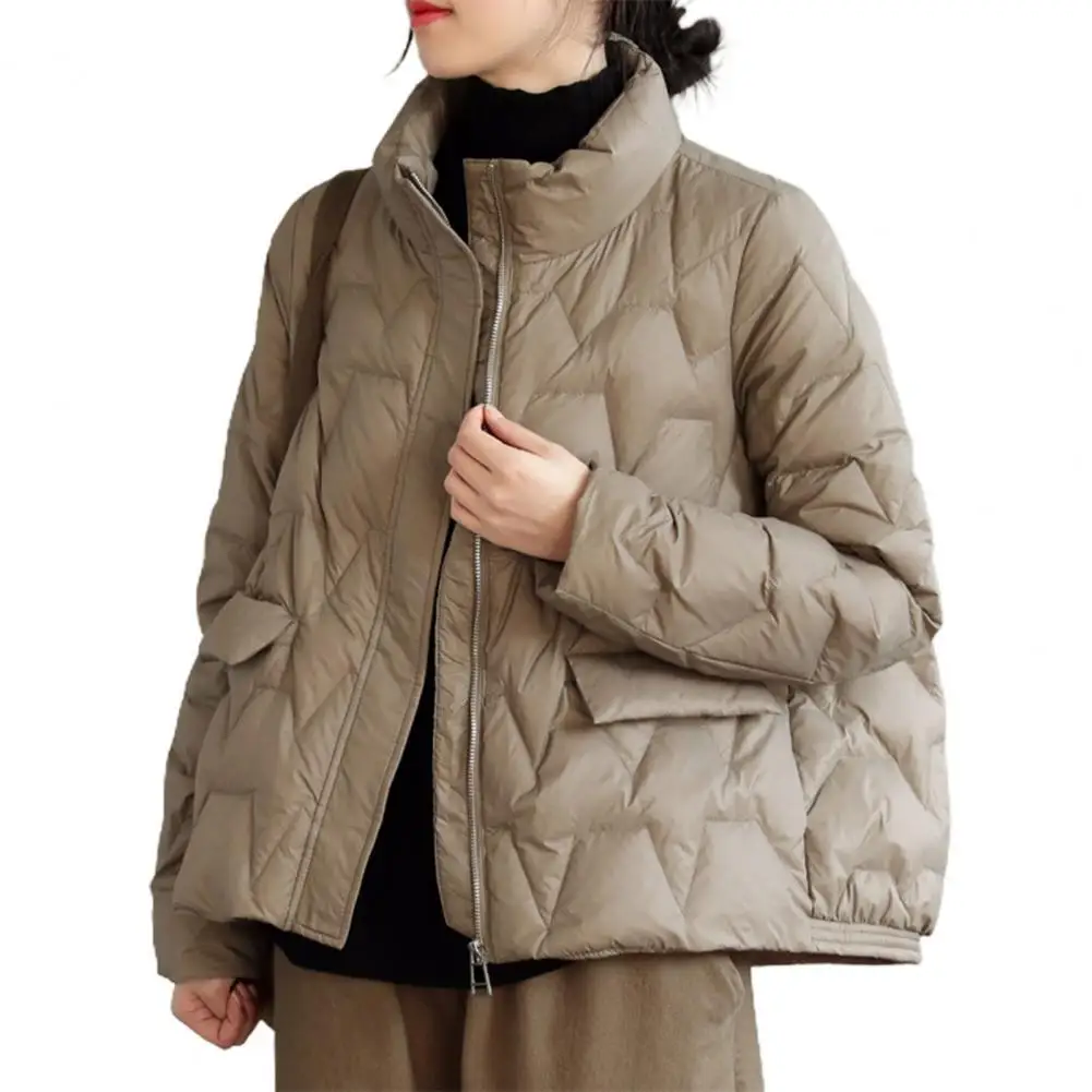 Top Trends: Puffer Jacket Zipper Closure Coat Women Winter All-Match Duck Down Wool Insulated Down Pockets Jacket Outerwear Jaqueta Feminina Shoppable Styles