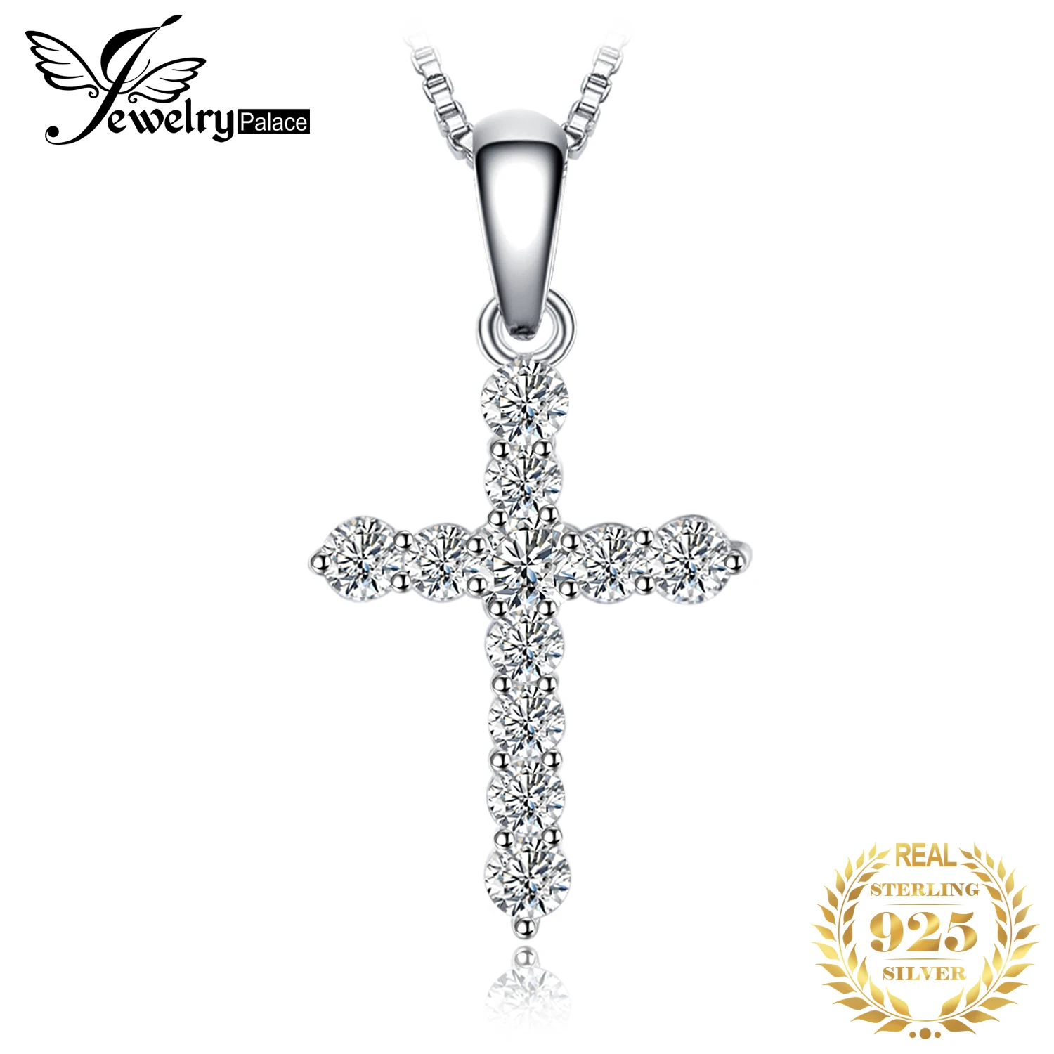 Top Trends: JewelryPalace Cross Sideway 925 Sterling Silver Cubic Zirconia Pendant Necklace For Women Yellow Gold Rose Gold Plated No Chain Shoppable Styles