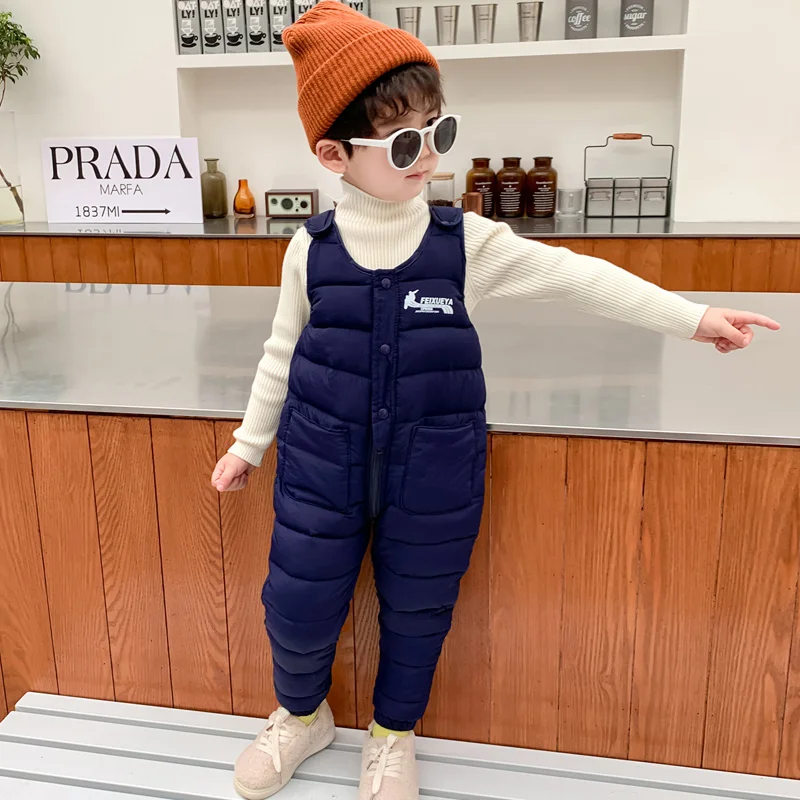 Top Trends: 2021 Winter Girls Warm Overalls Autumn Boys Girl Thick Pants Baby Kids Jumpsuit High Quality Clothing Children Ski Overalls Shoppable Styles