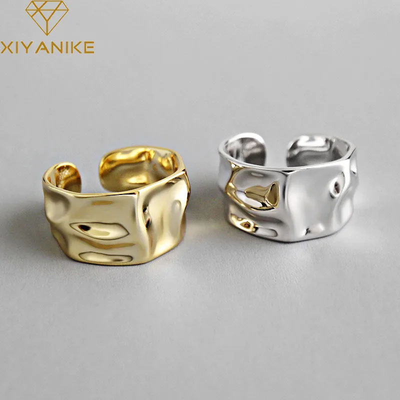 Top Trends: XIYANIKE Silver Color Engagement Rings For Women Couple Trendy Irregular Geometric Handmade Jewelry Valentine&#039;s Day Gifts Shoppable Styles