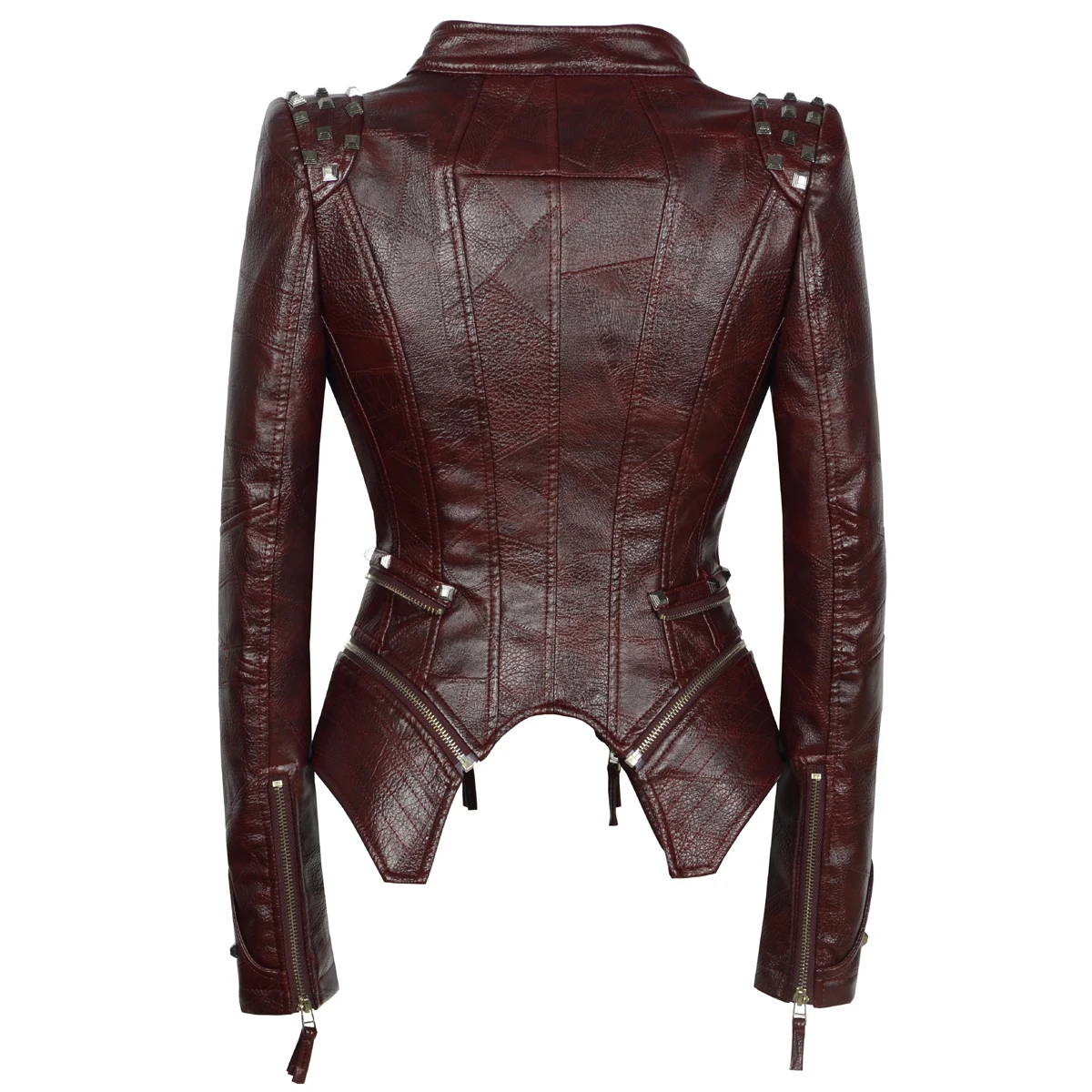 Top Trends: 2021 New Spring Autumn Women PU Jackets Studded Rivet Slim Zipper Biker Coat Female Moto Streetwear Faux Leather Casual Outwear Shoppable Styles - Image 3