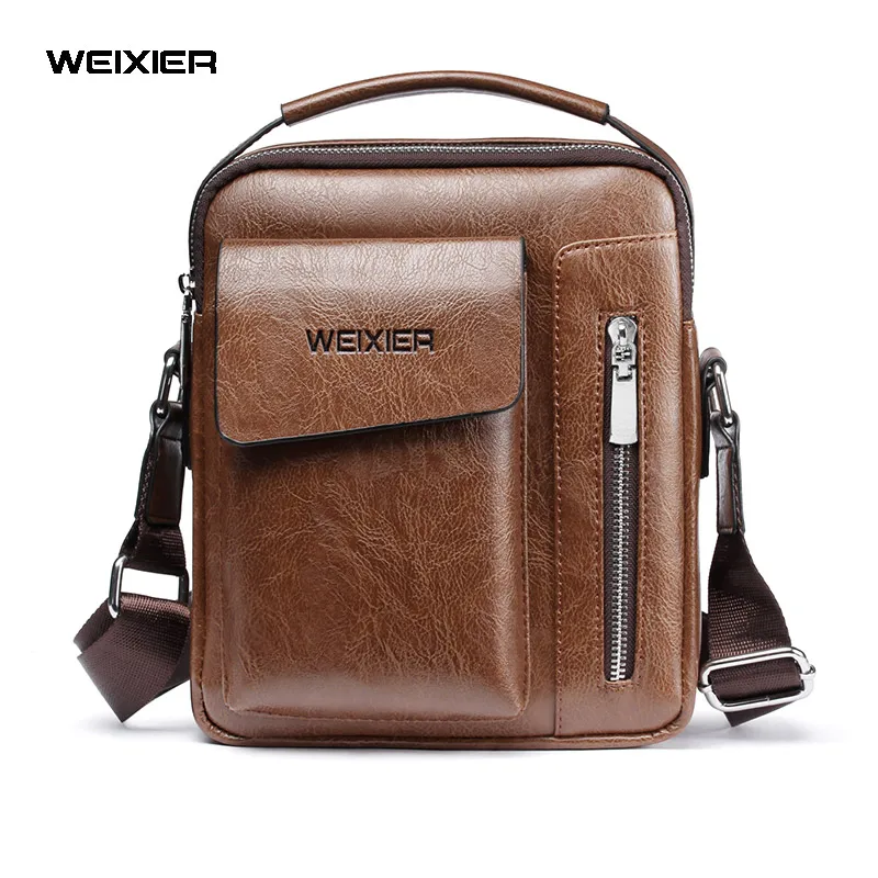 Top Trends: WEIXIER Men Shoulder Bags Crossbody Bag Multi-function Men&#039;s Handbags Capacity PU Leather Bag For Male Messenger Bags Tote Bag Shoppable Styles