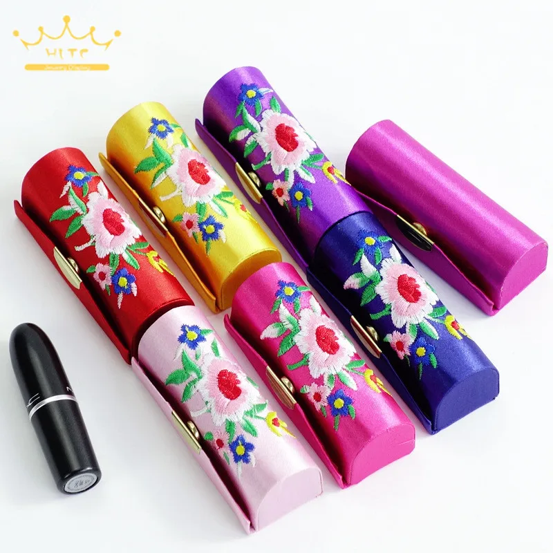 Top Trends: Lipstick Carry Case Classical Style Traditional Embroidery Container Jewelry Box Lipstick Storage Holder Shoppable Styles - Image 4