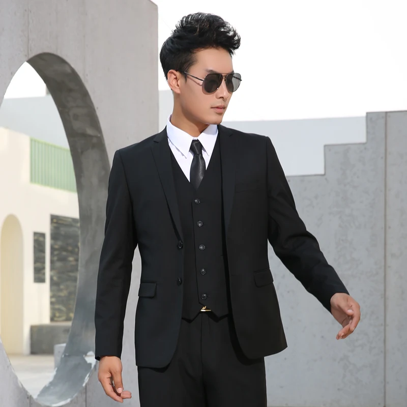 Top Trends: Men Suits Slim Fit Business Formal Casual Classic Suit Wedding Groom Party Prom Single Breasted Solid Color Black Gray Navy Blue Shoppable Styles