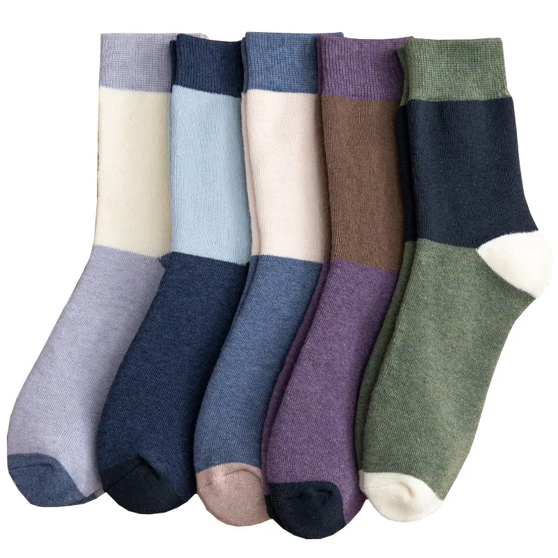 Top Trends: High Quality Brand Men Cotton Socks Thicken Warm Business Socks Fashion Autumn Winter For Male Thermal 5Pairs / Lot Shoppable Styles