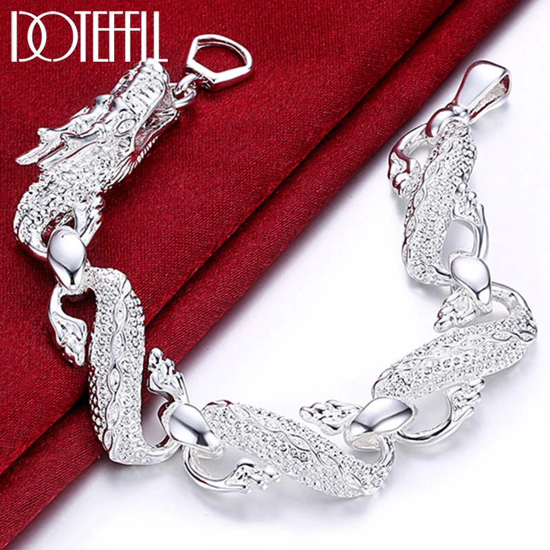 Top Trends: DOTEFFIL New Arrival 925 Sterling Silver Bracelet Bangle Cuff Man Women Dragon Bracelet Fine Jewelry Party Christmas Gift Shoppable Styles