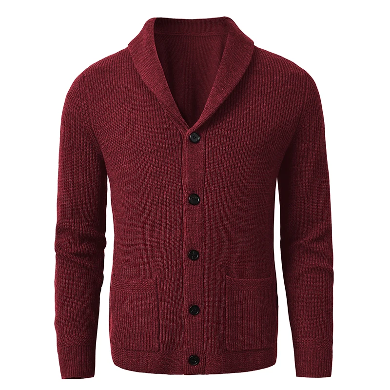 Top Trends: Men&#039;s Shawl Collar Cardigan Sweater Slim Fit Cable Knit Button Up Black Merino Wool Sweater Shoppable Styles