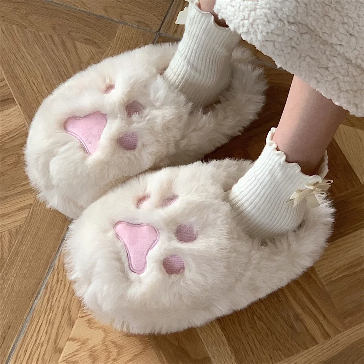 Top Trends: 2021 Winter Women Slipper Cat Claw Cotton Home Slippers Warm And Non Slip Indoor Household Plush Slipper For Female Shoppable Styles