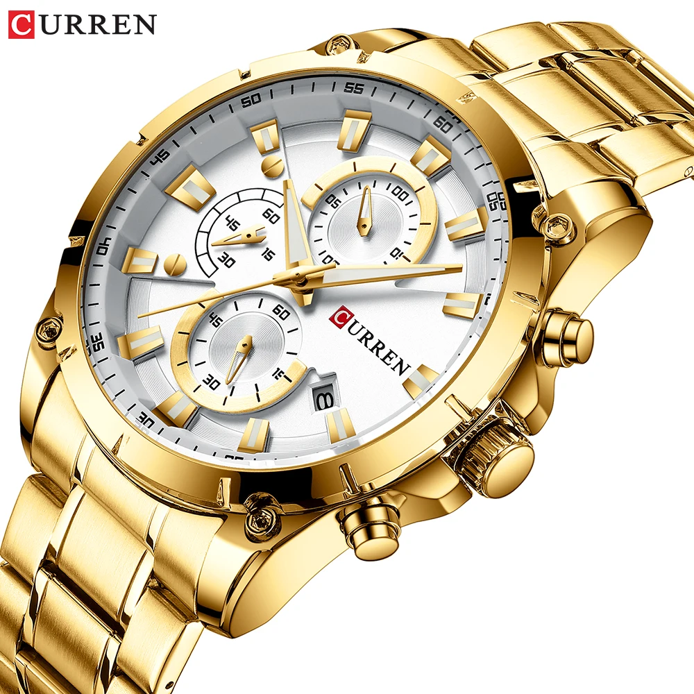 Top Trends: CURREN Mens Watches Fashion Top Brand Luxury Business Automatic Date Watch Men Casual Waterproof Watch Relogio Masculino+ Box Shoppable Styles